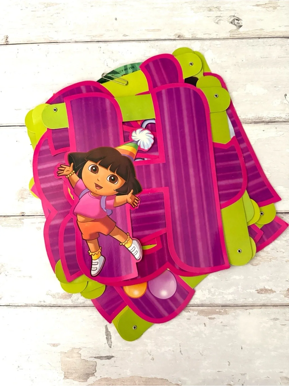 Dora The Explorer Happy Birthday Garland Party Decoration Sign Pink 10in Letters